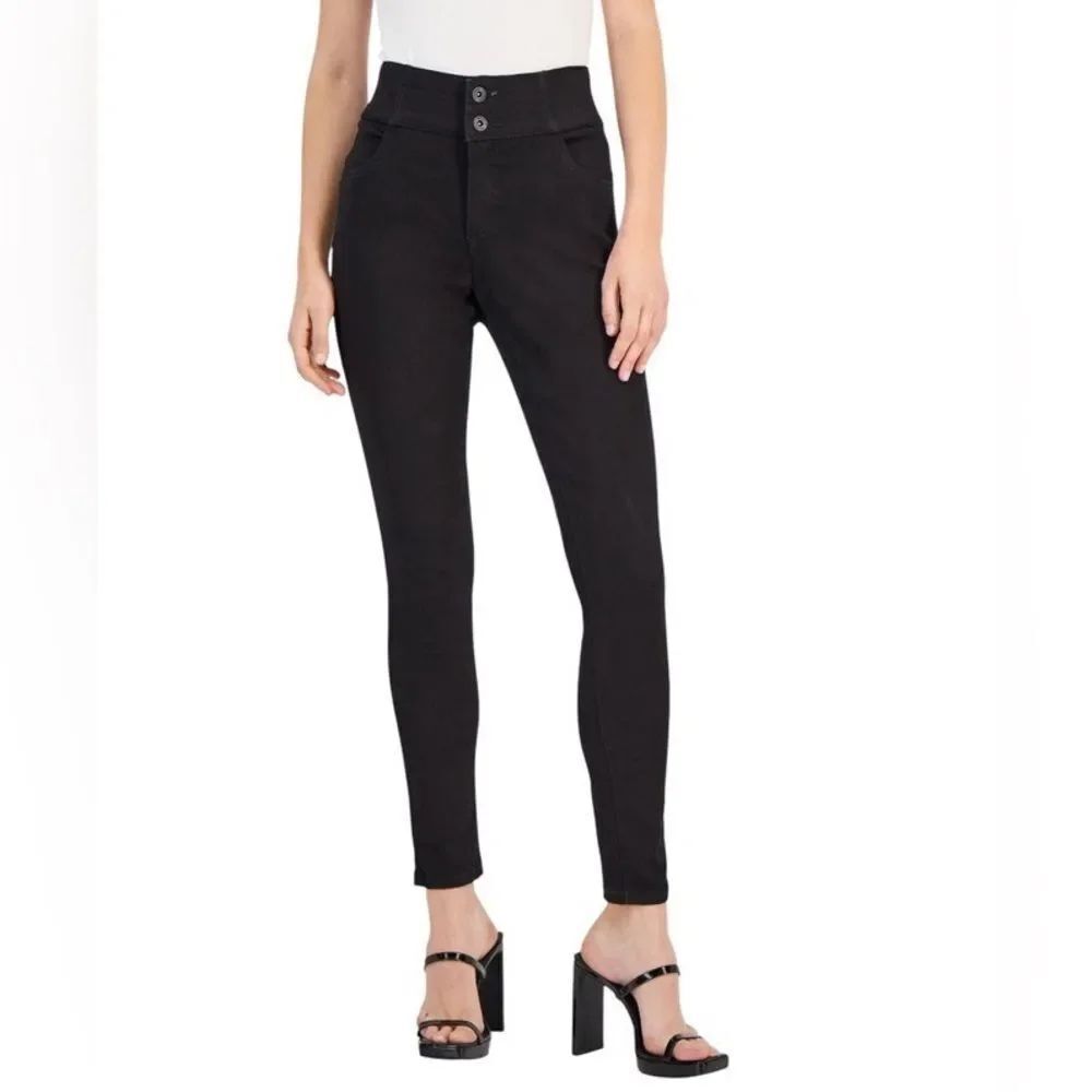 INC International Concepts Black High-Waist Curve Hugging Skinny Jeans (Size: 10